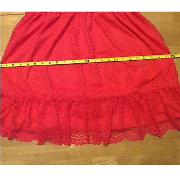 New LOVE FIRE CLOTHING Coral Lace Ruffle DRESS XL - Picture 10 of 12